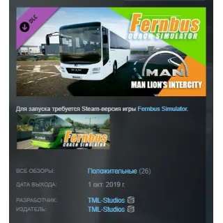 Купить Fernbus Simulator - MAN Lion's Intercity DLC АВТОДОСТАВКА STEAM РОССИЯ