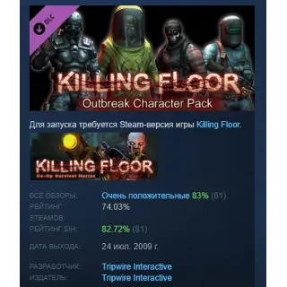 Купить Killing Floor Outbreak Character Pack АВТОДОСТАВКА STEAM РОССИЯ