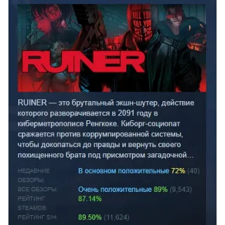 Купить RUINER АВТОДОСТАВКА STEAM РОССИЯ
