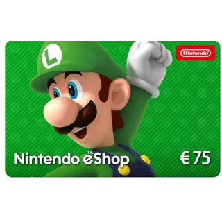Купить 🎁 КАРТА ОПЛАТЫ NINTENDO ESHOP — 75 EUR [EU] | СКИДКИ