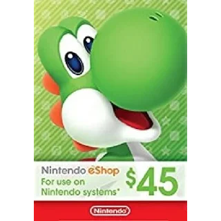 Купить 🎁 КАРТА ОПЛАТЫ NINTENDO ESHOP — 45 USD [USA]