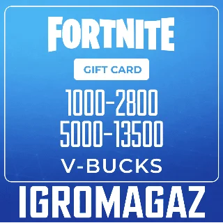Купить Карта Fortnite–1000-2800-5000-13500 V-Bucks 🔵 Epic Games