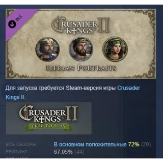 Купить Crusader Kings II: Iberian Portraits DLC STEAM РОССИЯ