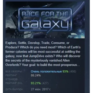 Купить Race for the Galaxy АВТОДОСТАВКА STEAM РОССИЯ