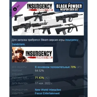 Купить Insurgency: Sandstorm - Black Powder Weapon Skin Set РФ