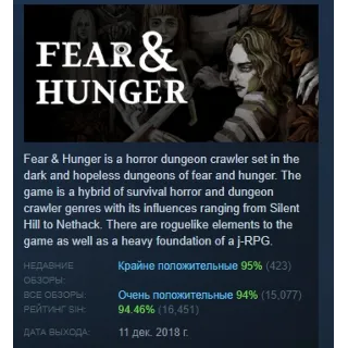 Купить Fear  Hunger - Full Version АВТОДОСТАВКА STEAM РОССИЯ
