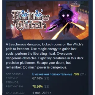 Купить Hollow Witch АВТОДОСТАВКА STEAM РОССИЯ