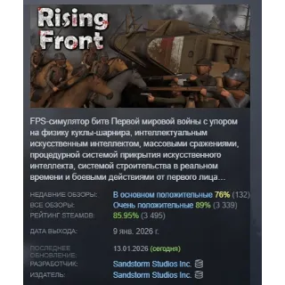 Купить Rising Front АВТОДОСТАВКА STEAM GIFT РОССИЯ