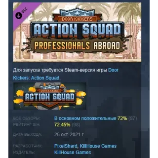 Купить Door Kickers Action Squad Professionals Abroad АВТОДОСТАВКА STEAM РОССИЯ