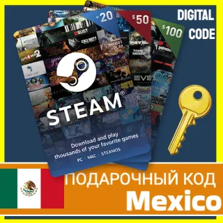 Купить СТИМ КАРТЫ 🇲🇽 МЕКСИКА STEAM КОД ПОПОЛНЕНИЯ | ПОПОЛНИТЬ СТИМ Mexico MXN