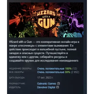 Купить Wizard with a Gun АВТОДОСТАВКА STEAM РОССИЯ