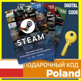 Купить ⭐ ️СТИМ КАРТЫ ⭐ Польша STEAM GIFT КОД Poland PLN ПОПОЛНИТЬ