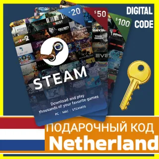Купить ⭐ ️СТИМ КАРТЫ ⭐ 🇳🇱 STEAM GIFT КОД Нидерланды EURO БАЛАНС