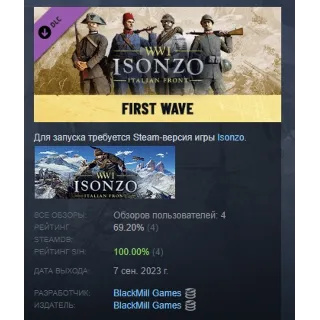 Купить Isonzo First Wave Первая волна DLC АВТОДОСТАВКА STEAM РОССИЯ