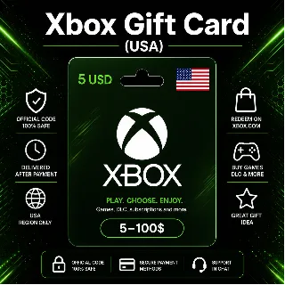 Купить Xbox Gift Card (США) 5–100 USD | Код пополнения Xbox