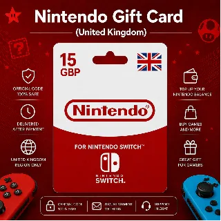 Купить Nintendo Gift Card (Великобритания) 15–100 GBP | Код пополнения Nintendo