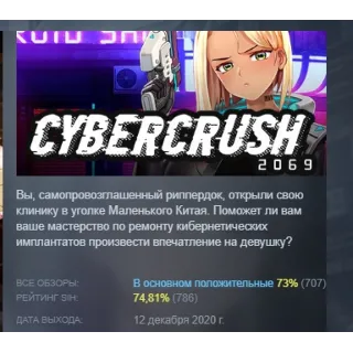 Купить Cyber Crush 2069 АВТОДОСТАВКА STEAM РОССИЯ