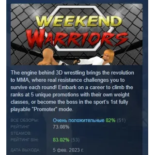 Купить Weekend Warriors MMA АВТОДОСТАВКА STEAM РОССИЯ