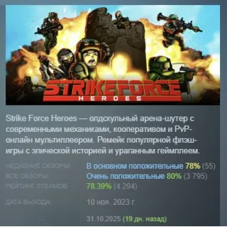 Купить Strike Force Heroes АВТОДОСТАВКА STEAM GIFT РОССИЯ