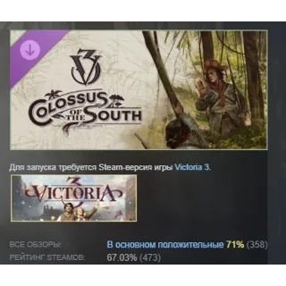 Купить Victoria 3: Colossus of the South Region Pack STEAM РФ