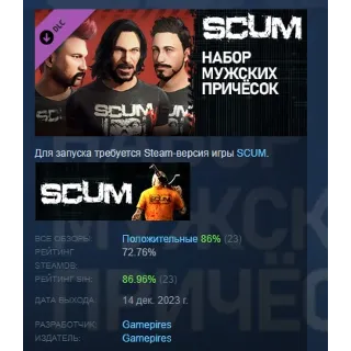 Купить SCUM Male Hair pack DLC STEAM GIFT РОССИЯ