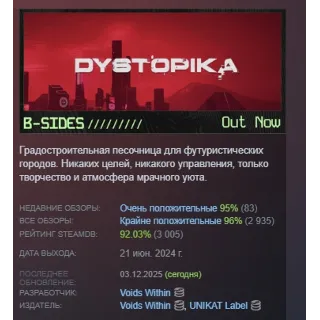 Купить Dystopika АВТОДОСТАВКА STEAM GIFT РОССИЯ