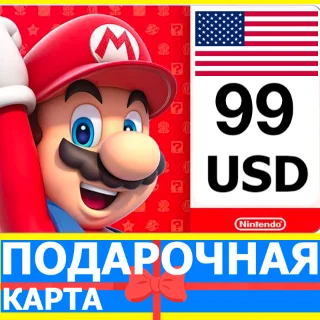Купить ⭐ ️🇺🇸 Карта Nintendo eShop 99 USD USA США Нинтендо US