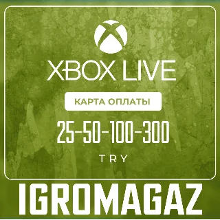 Купить Карта оплаты Xbox Live 50-100-300 TRY 🔵 Турция
