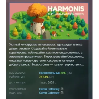 Купить Harmonis: the hand-made kingdoms АВТОДОСТАВКА STEAM РОССИЯ