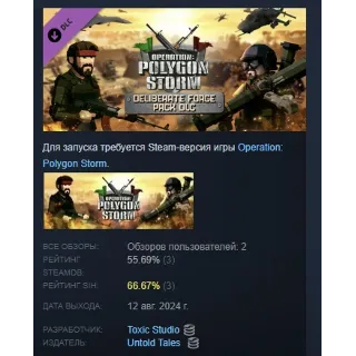 Купить Operation: Polygon Storm - Deliberate Force Pack DLC