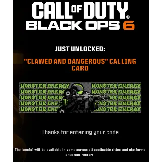 Купить 🔑 Clawed and Dangerous” Calling Card | MONSTER ENERGY