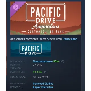 Купить Pacific Drive Anomalous Customization Pack STEAM РОССИЯ