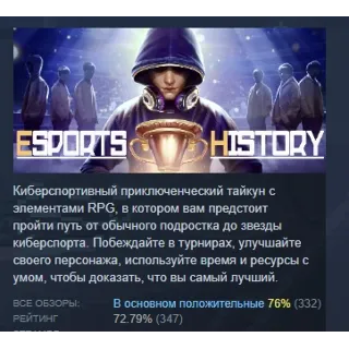 Купить Esports History АВТОДОСТАВКА STEAM РОССИЯ