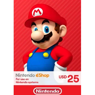 Купить 🎁 КАРТА ОПЛАТЫ NINTENDO ESHOP — 25 USD [USA]