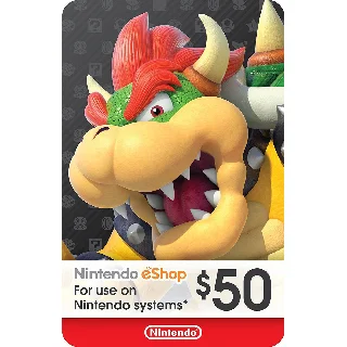 Купить 🍄 Карта пополнения Nintendo eShop 50$ USA США 🍄