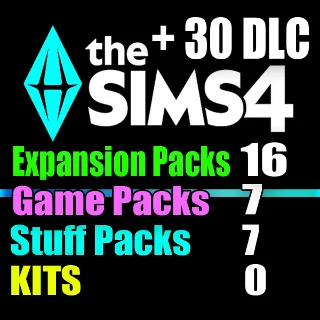 Купить SIMS 4 + 30 DLC (16 допов・7 наборов・7 кат.・0 компл.)