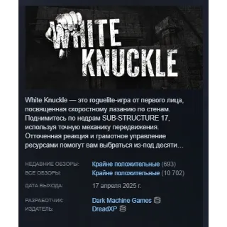 Купить White Knuckle АВТОДОСТАВКА STEAM РОССИЯ