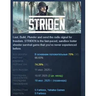 Купить STRIDEN АВТОДОСТАВКА STEAM РОССИЯ