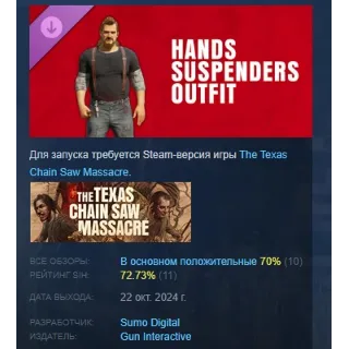 Купить The Texas Chain Saw Massacre - Hands Suspenders Outfit