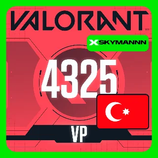 Купить VALORANT 4325 VP ТУРЦИЯ КАРТА ПОПОЛНЕНИЯ | АВТО 24/7