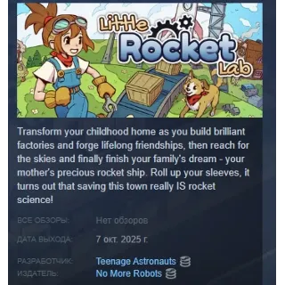 Купить Little Rocket Lab АВТОДОСТАВКА STEAM РОССИЯ