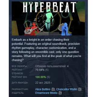 Купить HYPERBEAT АВТОДОСТАВКА STEAM РОССИЯ