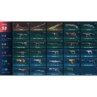 Купить VALORANT | 53 скина | 252 уровень | Полный доступ