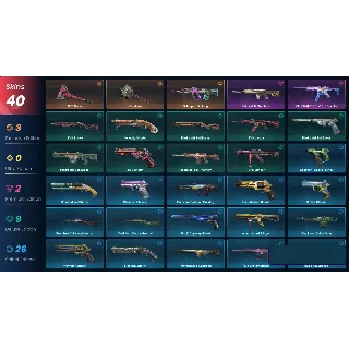 Купить VALORANT | .SYS Melee | 40 скинов | 186 LVL