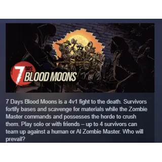 Купить 7 Days Blood Moons АВТОДОСТАВКА STEAM РОССИЯ