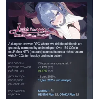 Купить I Wish I Had Never Gone into the Dungeon STEAM РОССИЯ