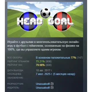 Купить Head Goal: Soccer Online АВТОДОСТАВКА STEAM РОССИЯ