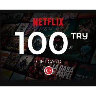 Купить ПОДАРОЧНАЯ КАРТА NETFLIX 100 TL (Турция/Türkiye)/TR/TRy