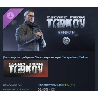 Купить Escape from Tarkov: BEAR - Сенеж АВТО STEAM РОССИЯ