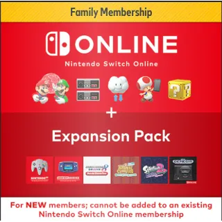 Купить Nintendo Switch Online Family Member, обычная подписка на один год